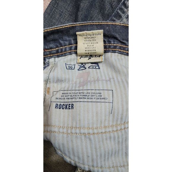 7 For All Man Kind Rocker Mini Skirt Women's 32" Dark Denim 100% Cotton  w/ Slit - Picture 5 of 10